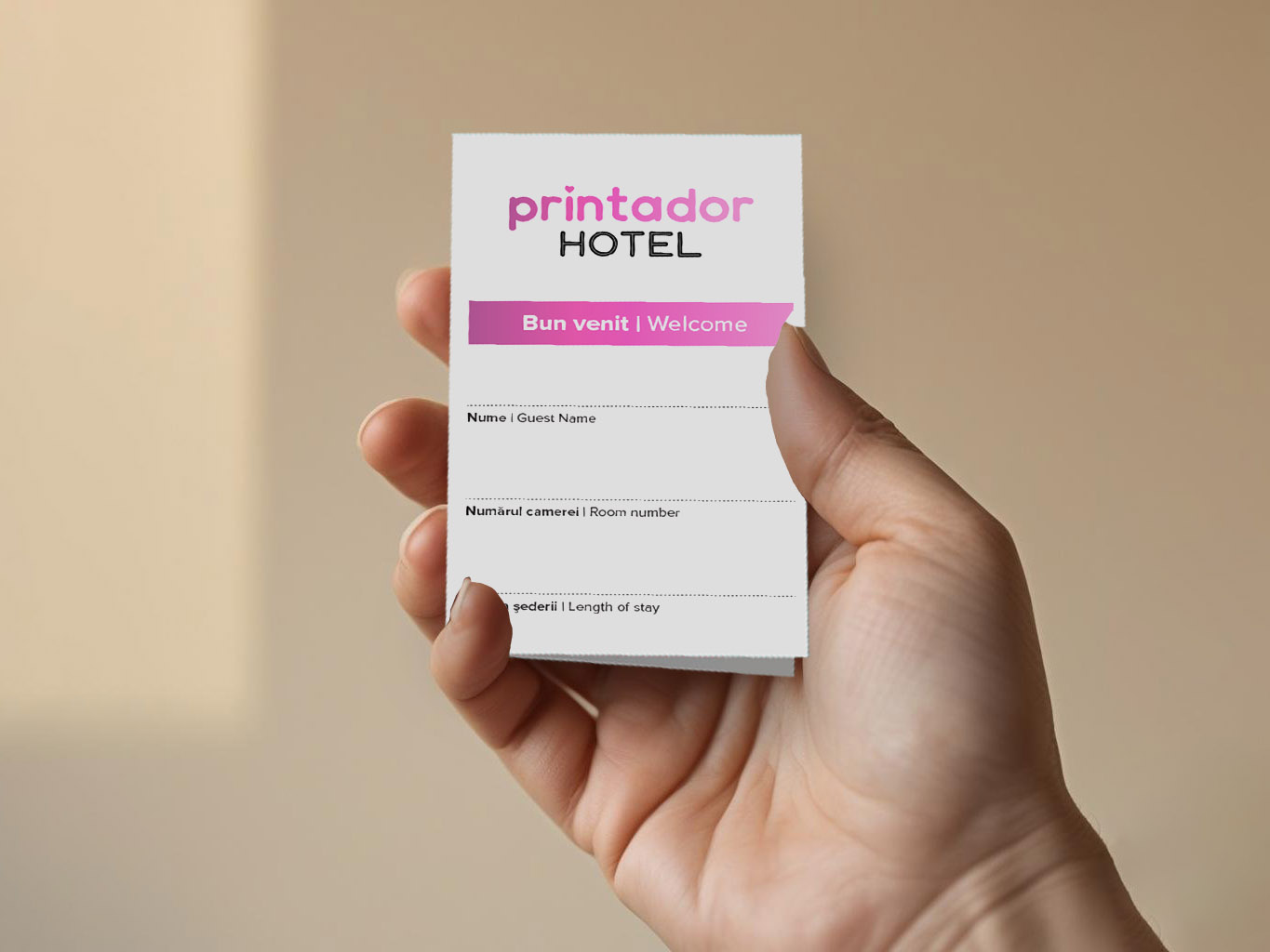 Suport card acces camere hotel / pensiune